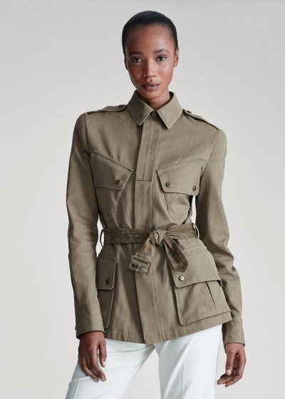 Dámské Bundy Ralph Lauren Lydie Belted Canvas - 29140-DXTN